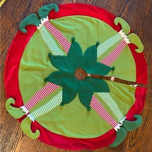 Festive Red and Christmas Green Tree Skirt